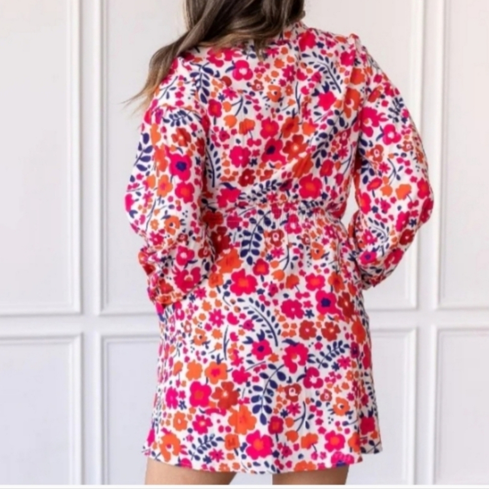 GRACE + EMMA Come In To Bloom Red Multicolor Floral Boho Dress Size 2XL - Picture 2 of 10